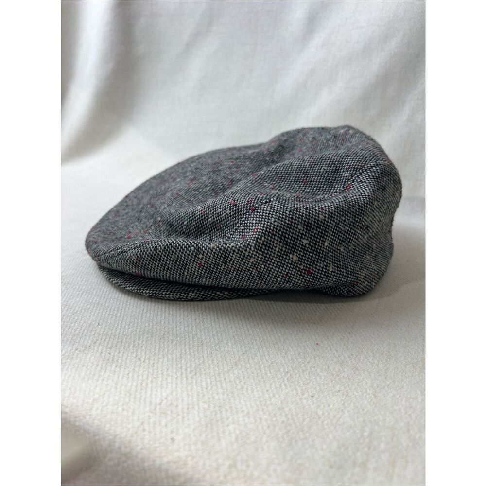 Vintage Men’s Gray Tweed Newsboy Cap Flat Ivy Hat Large USA Made